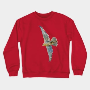 Falconers hybrid Gyr falcon in flight Crewneck Sweatshirt